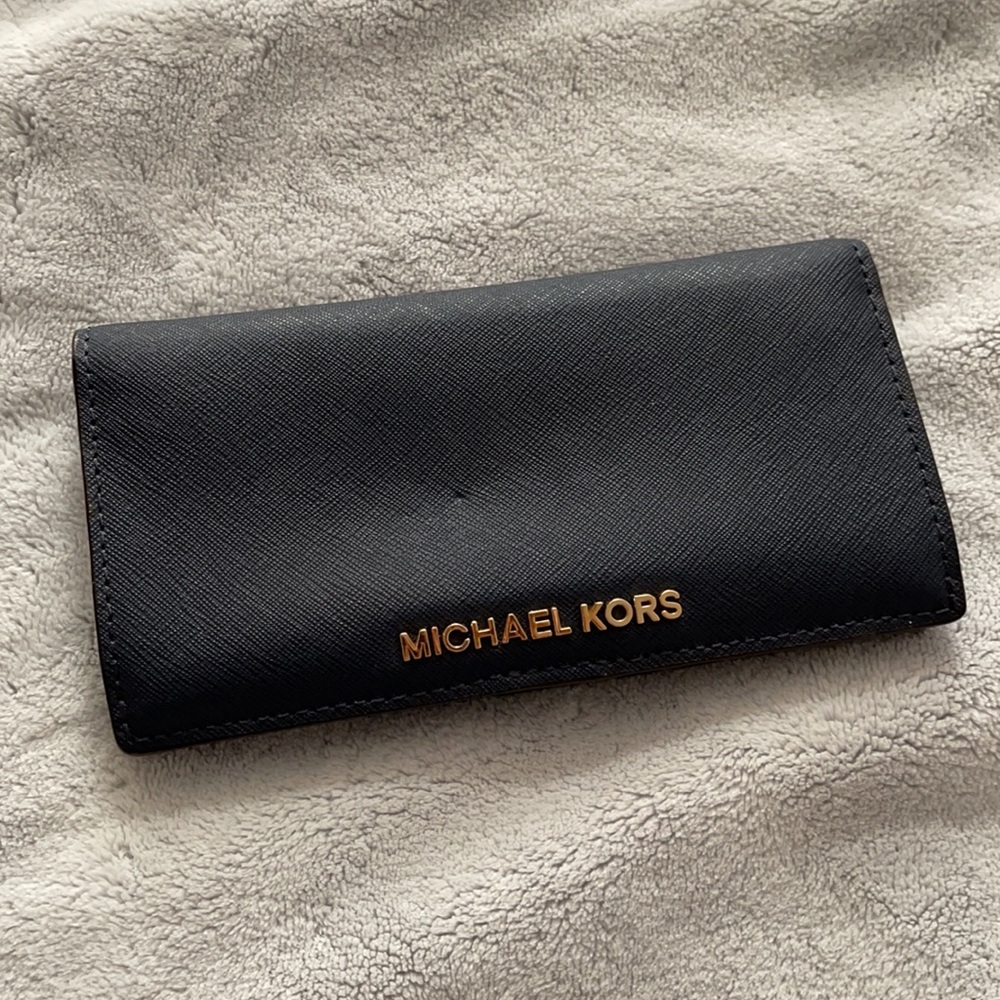 Navy MK card wallet